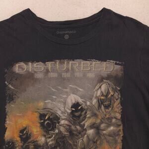 Disturbed Band Graphic Crew Neck Short Sleeve Shirt Mens Size Large L Black